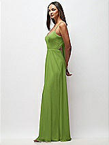 Side View Thumbnail - Peridot Green Tie-Back Cutout Maxi Dress with Front Slit