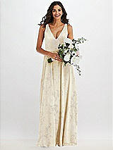 Alt View 2 Thumbnail - Butter Yellow Floral Deep V-Neck Chiffon Maxi Dress