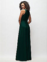Rear View Thumbnail - Evergreen Deep V-Neck Chiffon Maxi Dress
