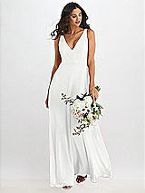 Alt View 1 Thumbnail - White Deep V-Neck Chiffon Maxi Dress