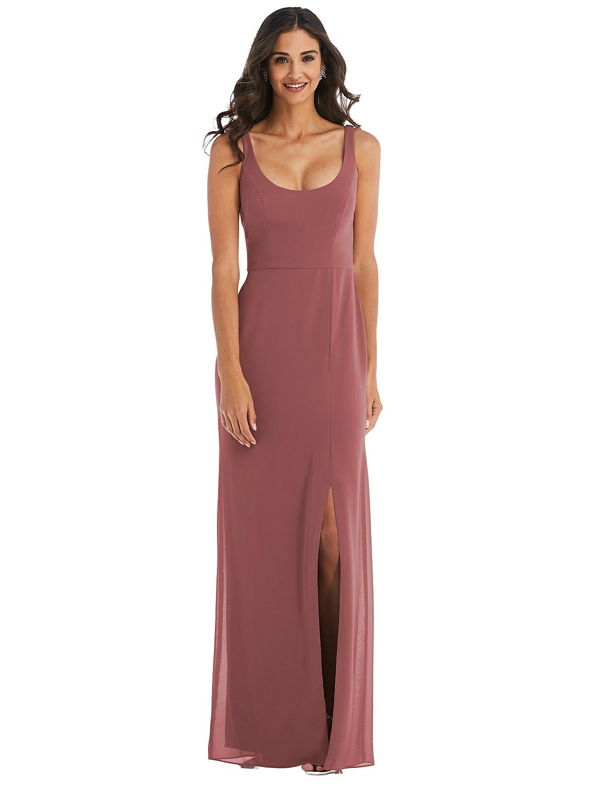 Scoop Neck Open-back Trumpet Bridesmaid Dress In English Rose | The Dessy  Group