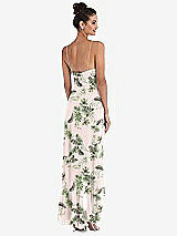 Rear View Thumbnail - Palm Beach Print Ruffle-Trimmed V-Neck High Low Wrap Dress