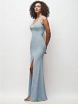 Side View Thumbnail - Mist Criss-Cross Cutout Back Maxi Dress with Front Slit