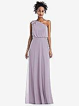 Front View Thumbnail - Lilac Haze One-Shoulder Bow Blouson Bodice Maxi Dress