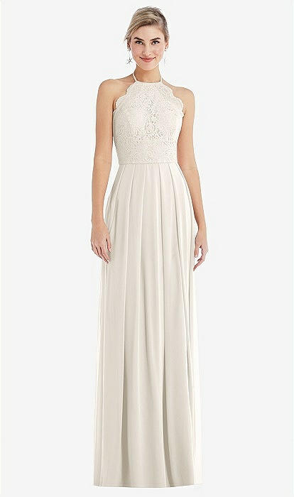 open lace back dress Tie Neck Pleated Midi Button Front Dress main image 0