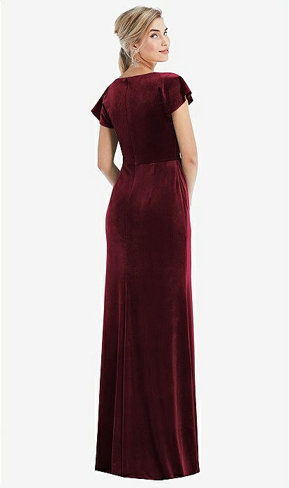 velvet cabernet bridesmaid dress Burgundy Velvet Floor Length Mismatched Bridesmaid Dresses