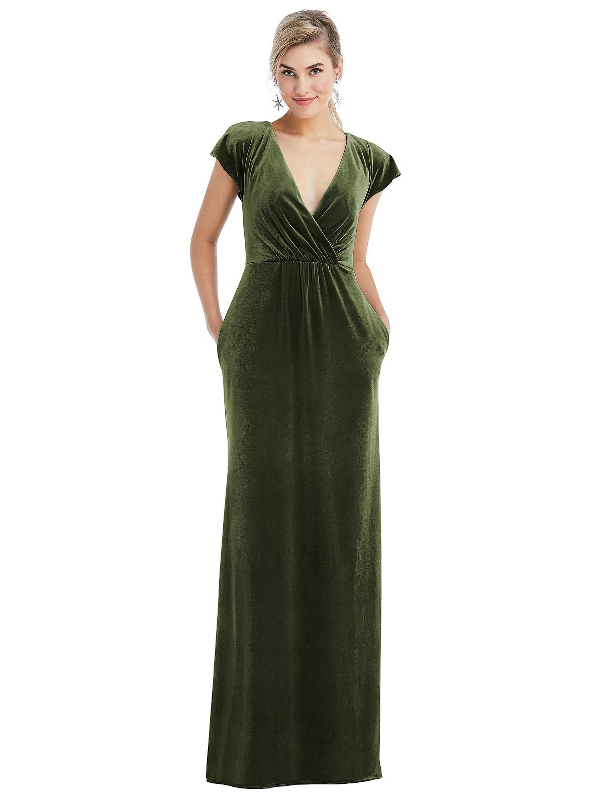 slim fit dress slacks The Maxi Velvet Wrap Dress main image 1